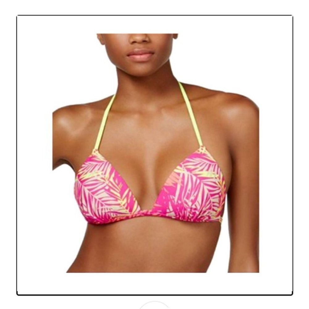 Hula Honey Tropical Printed Halter Bikini Top NWT